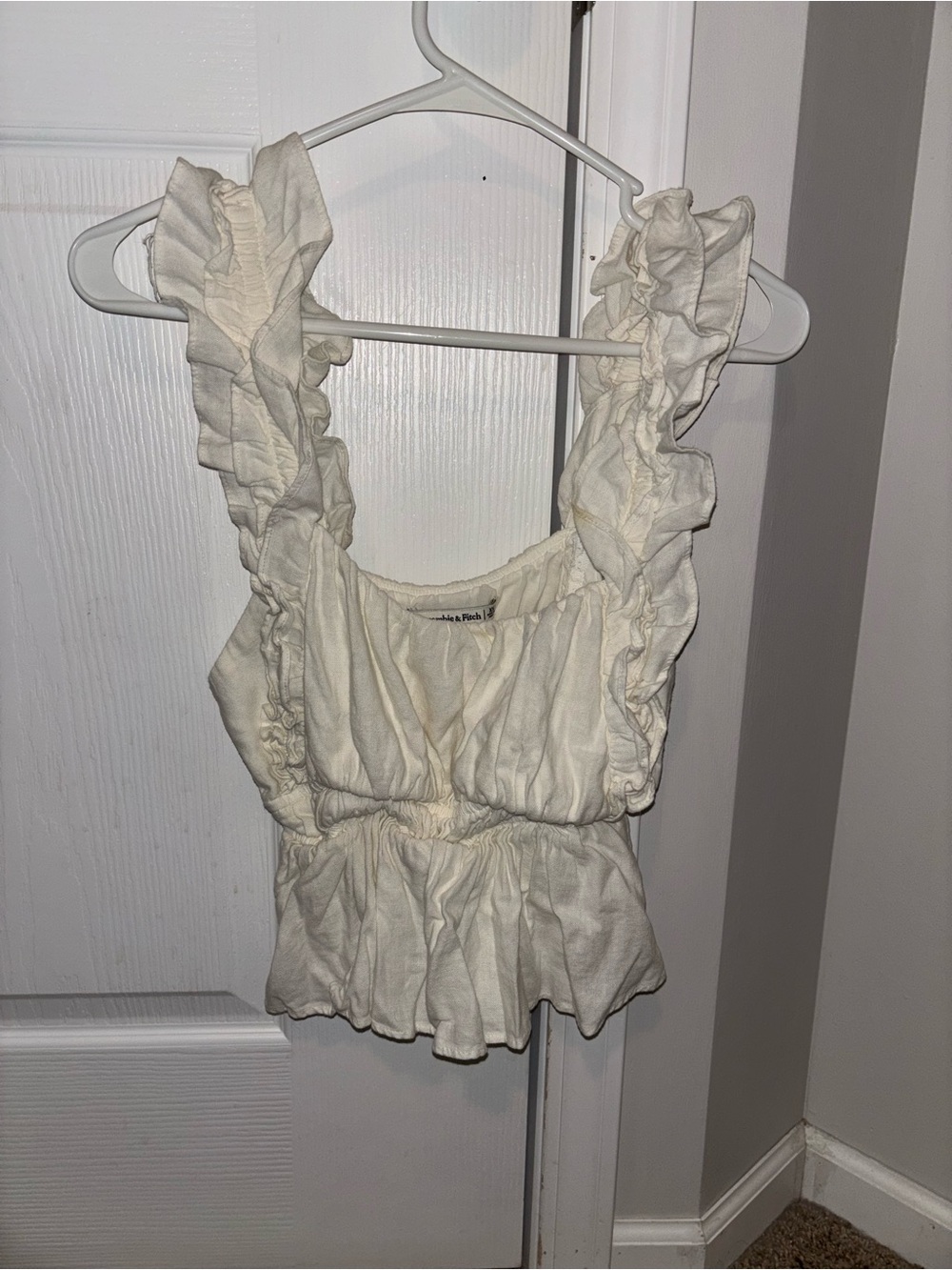 Abercrombie & Fitch Cream Ruffled Camisole